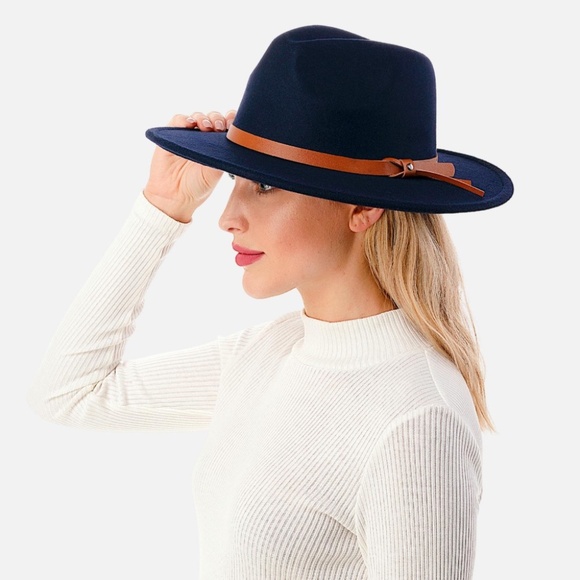 Boho Wide Brim Felt Panama Hat - Picture 2 of 5
